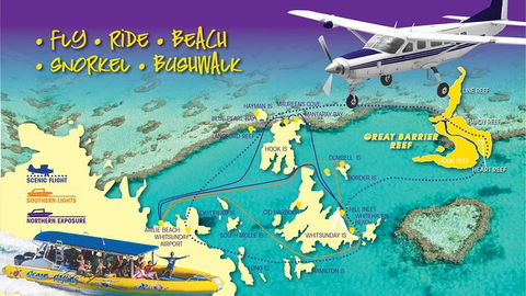 Scenic Flight - Great Barrier Reef, Heart Reef, Whitehaven Beach & Hill Inlet! - Accommodation Broadbeach 0